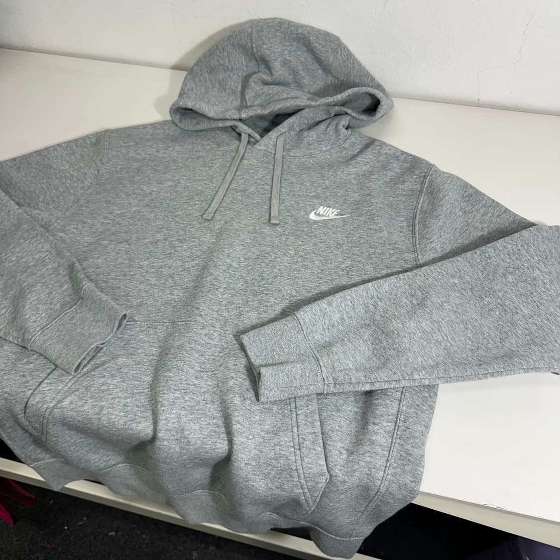 M 나이키 그레이 스몰로고 후드티 상품이미지2