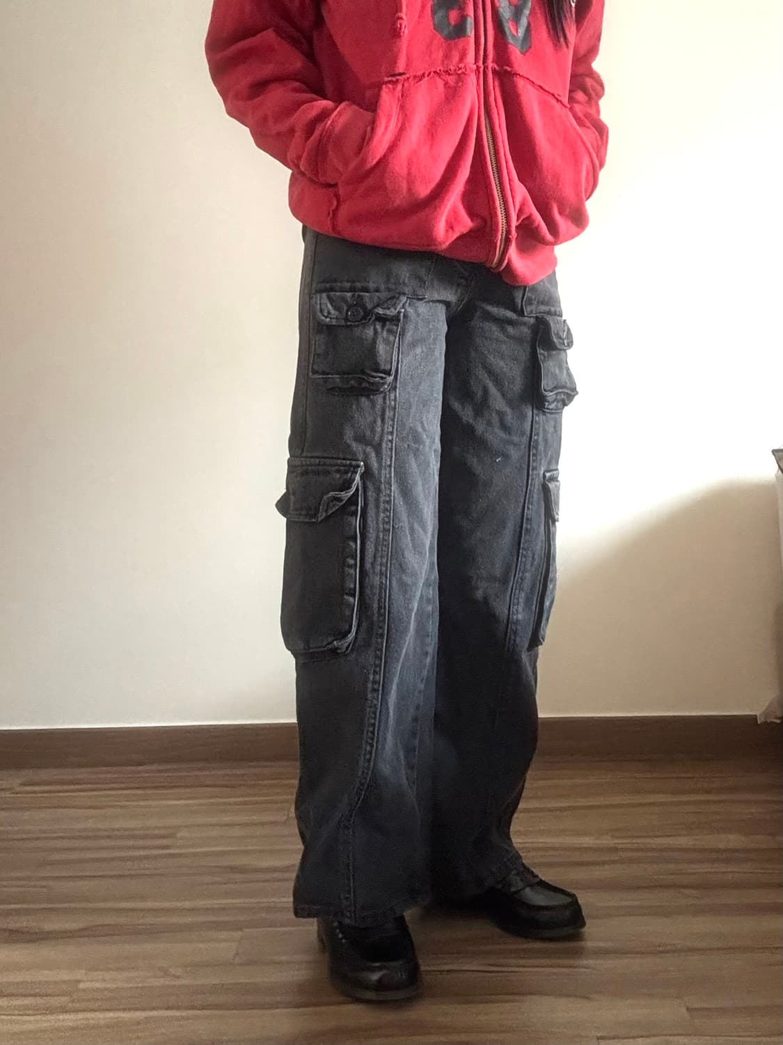 흑청 카고 바지 상품이미지3