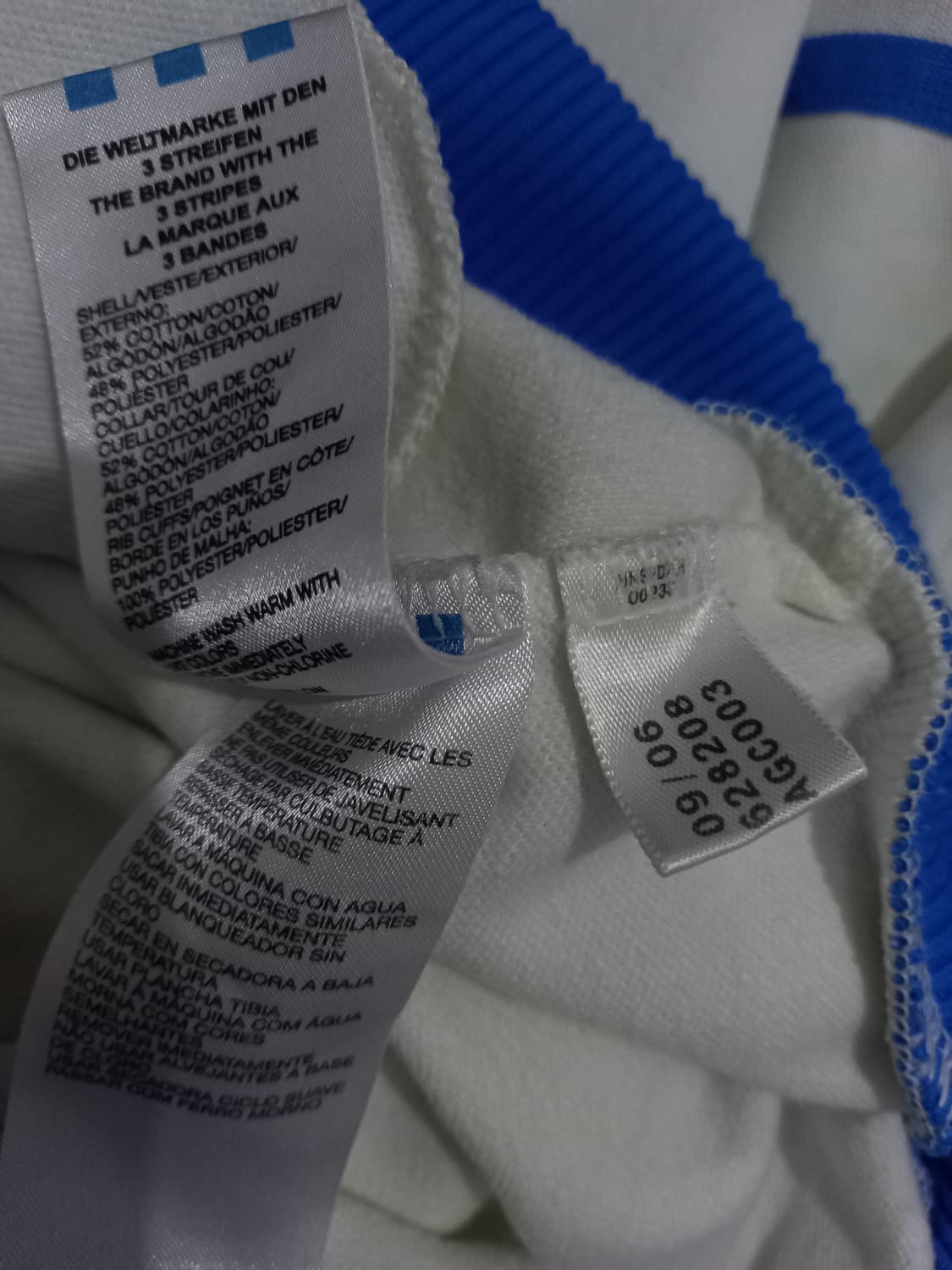 아디다스 대장급 흰파 화이트 블루 트랙탑 저지 져지집업 95/M 상품이미지5