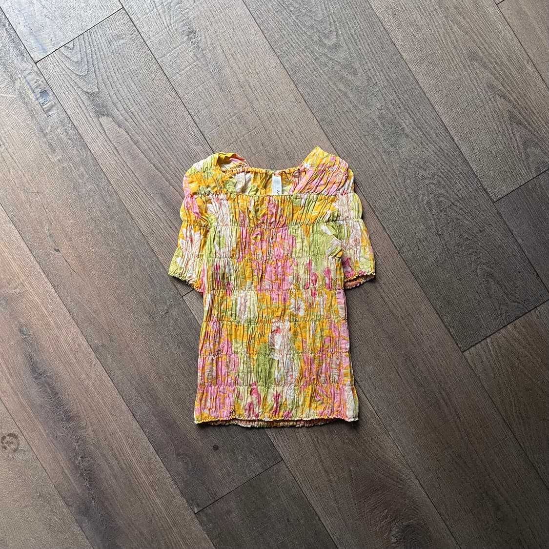 Floral Pattern Shirring Blouse 상품이미지1