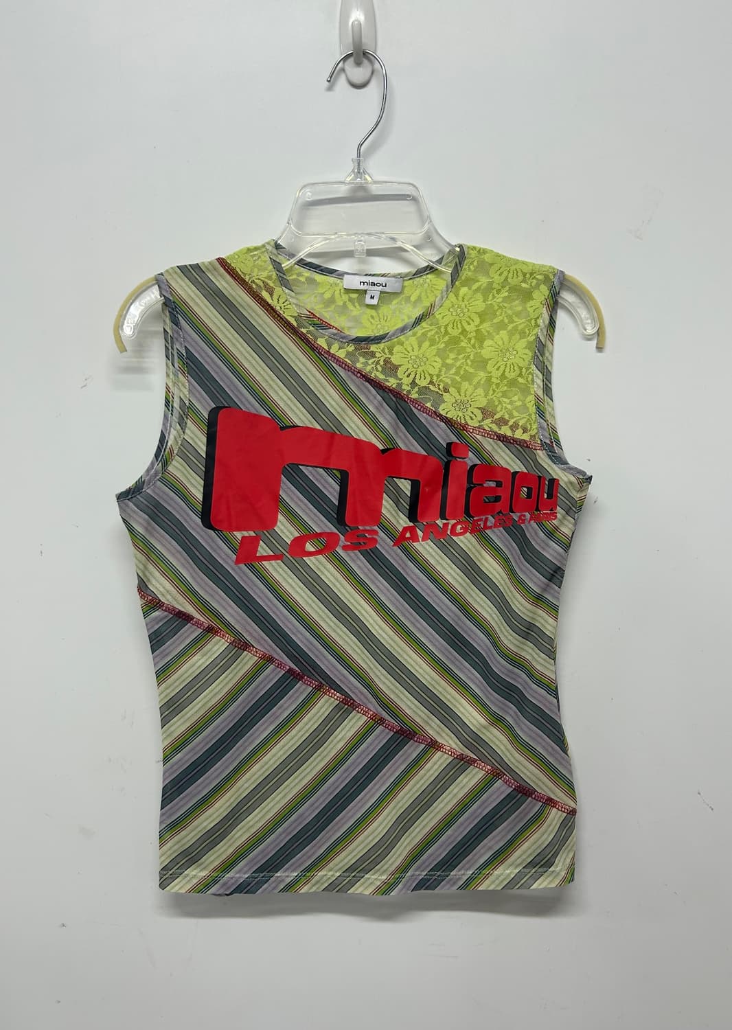 23SS miaou stripe lace trim sleeveless 상품이미지1