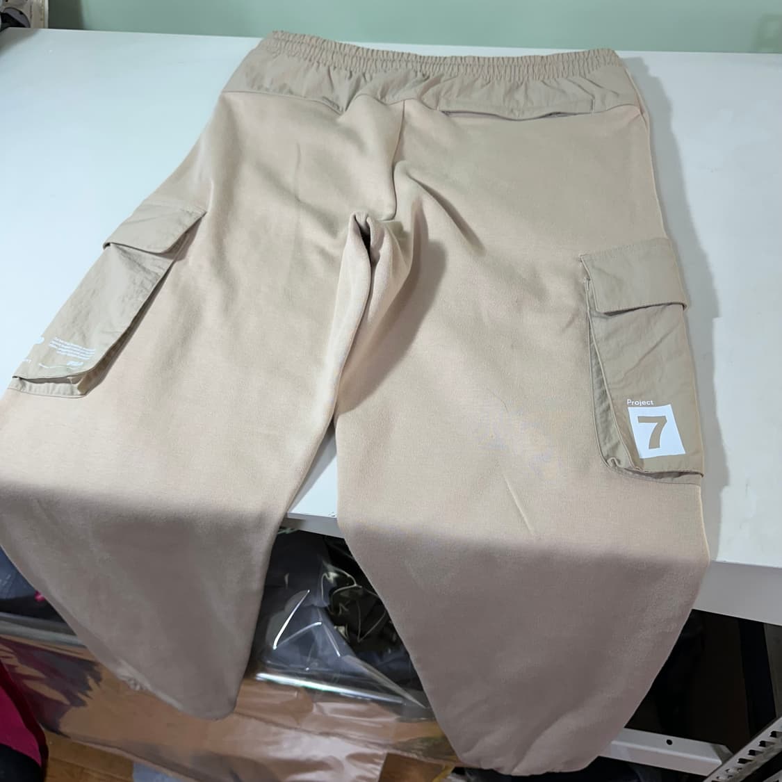 M 휠라 FILA 파스텔살구 카고 코튼 밴딩 조거팬츠 상품이미지6