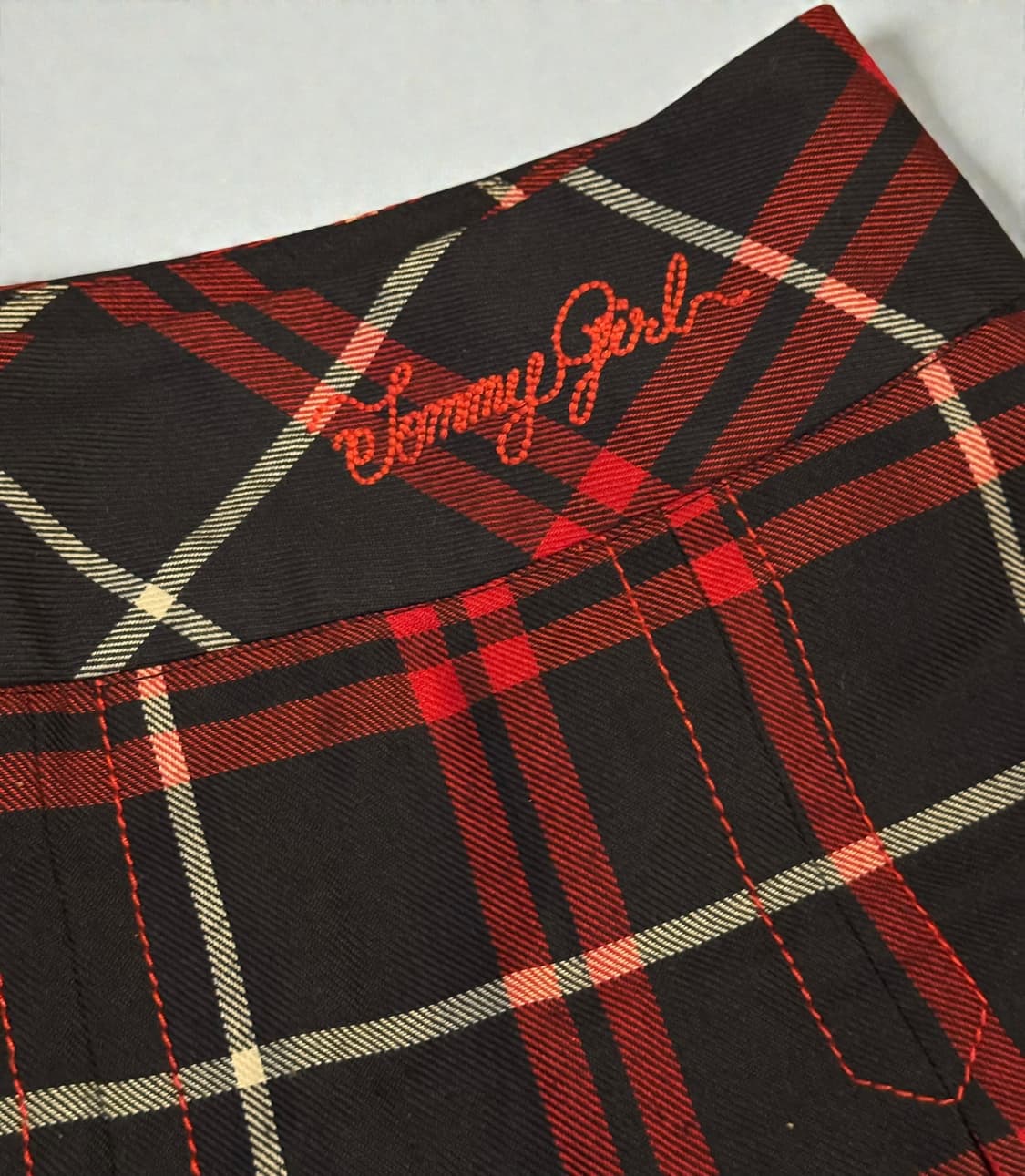 Tommy Girl / 레드 타탄체크 마이크로 플리츠 미니스커트 상품이미지4