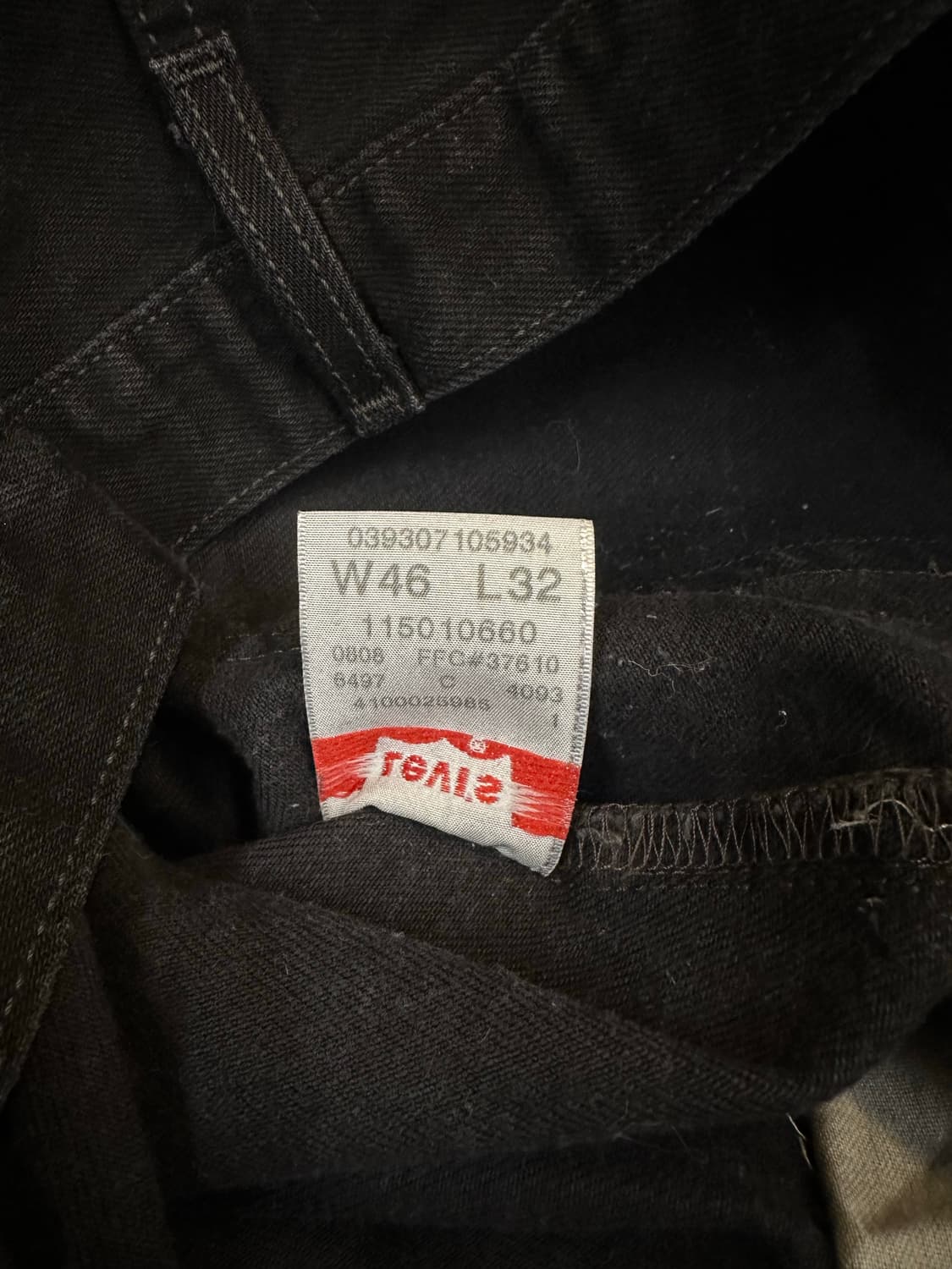 빅사이즈]00s 리바이스 501 흑청 스트레이트 데님 팬츠 상품이미지9