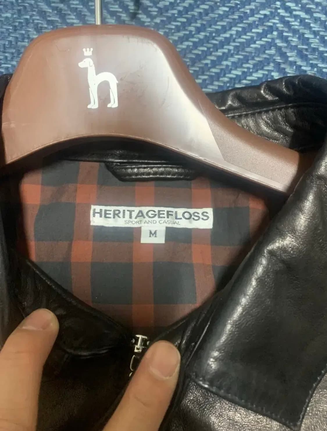 헤리티지플로스 램스킨 레더 블루종 블랙 m 상품이미지4