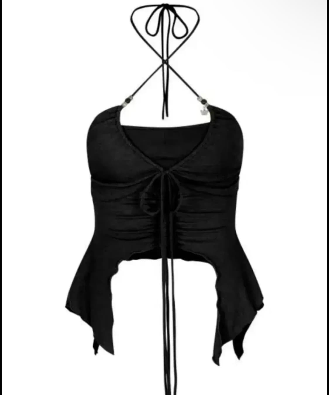 페인오어플레져 페오플 모르포 탑 슬리브리스 홀터넥 블랙 상품이미지1