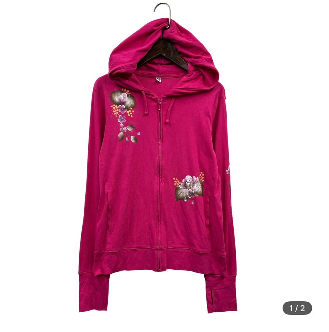 빈티지 플라워 프린팅 후드집업 상품이미지1