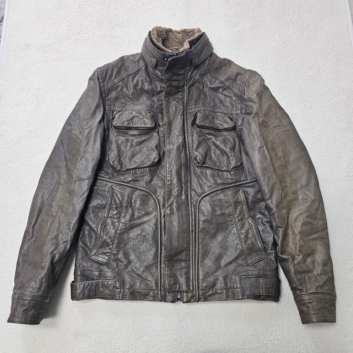 100 지오지아 남자 페이딩 양가죽 자켓 상품이미지1