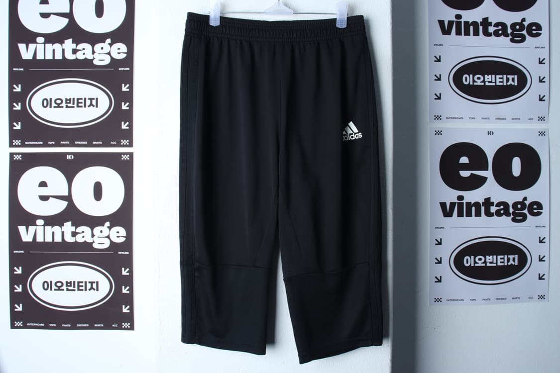 (L-XL) 아디다스 반바지 팬츠 7부 밴딩 블랙 올드스쿨-P9840 상품이미지2