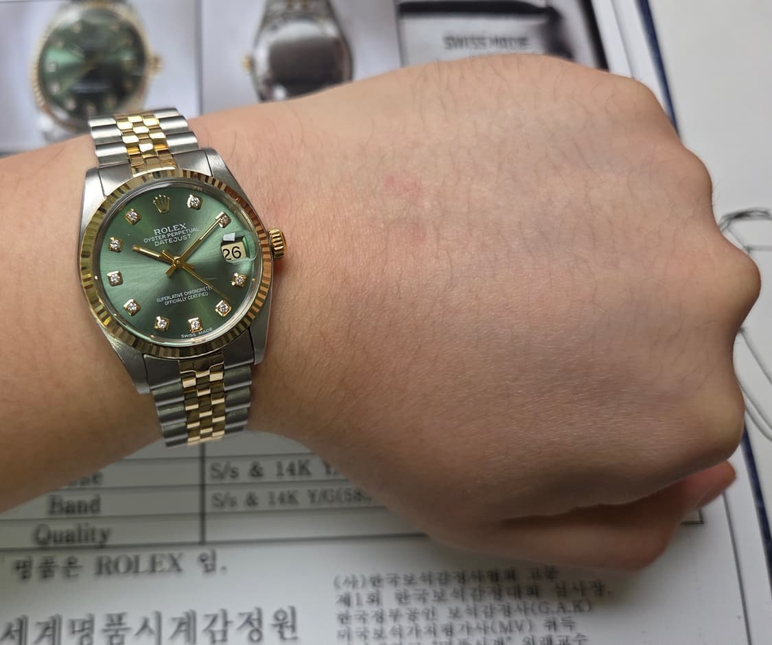 레어] 롤렉스 데이저스트 6827 14K콤비 올리브그린 10P다이아 (감 상품이미지5