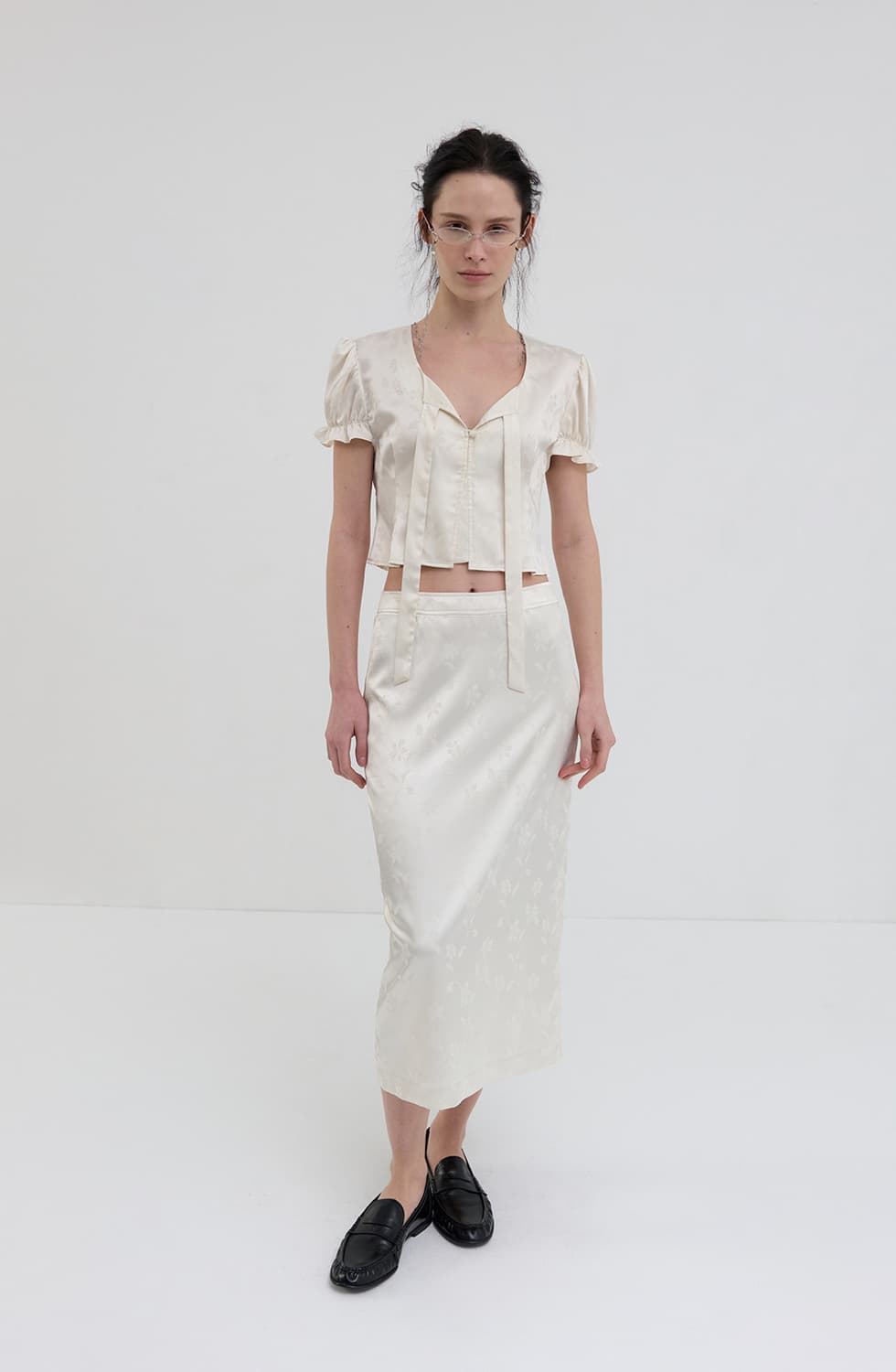 오버듀플레어 자카드 스커트 M 새상품 상품이미지1