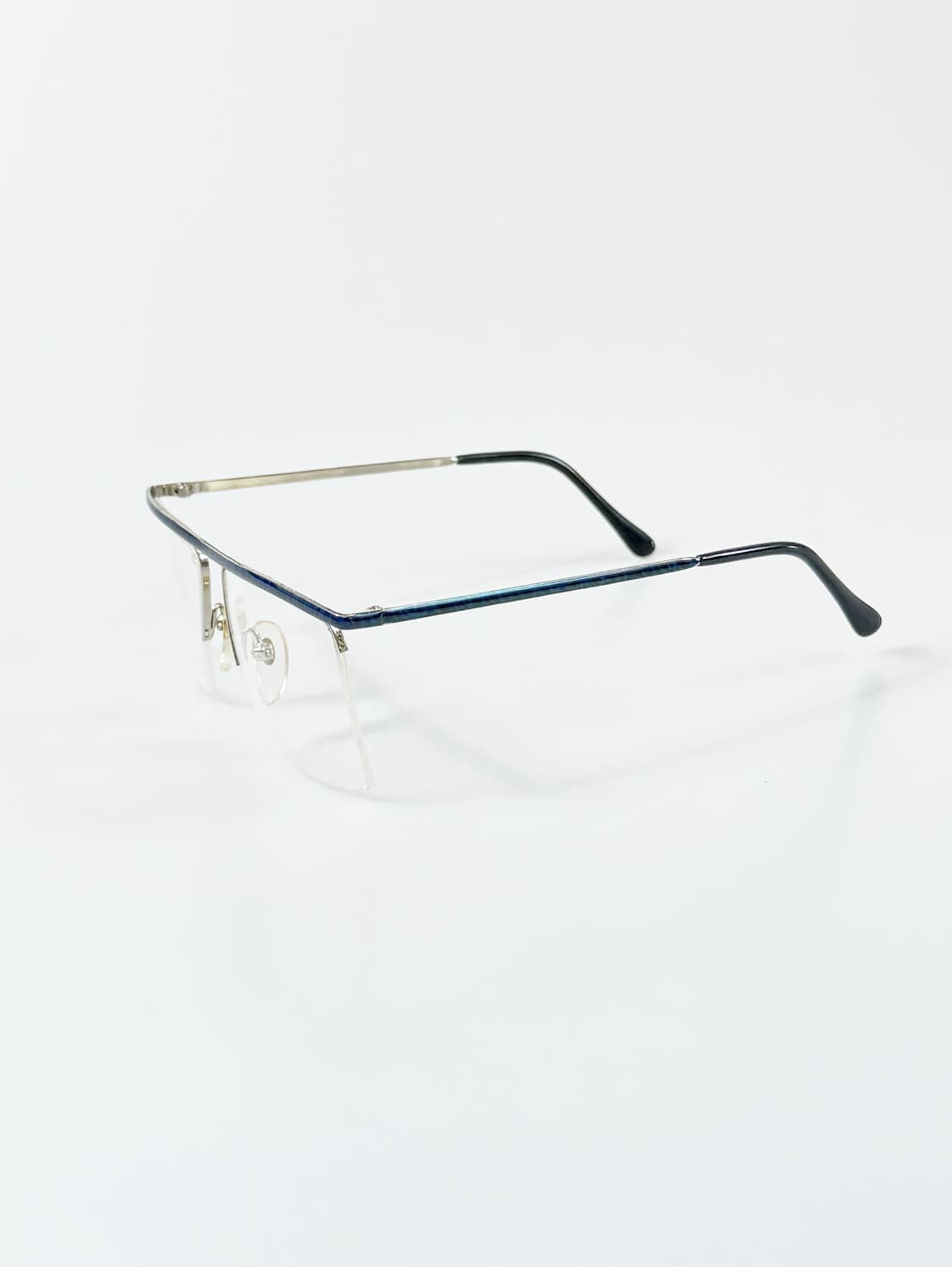 90s 미국제 빅스퀘어 하프림 프레임 빈티지 안경 상품이미지3