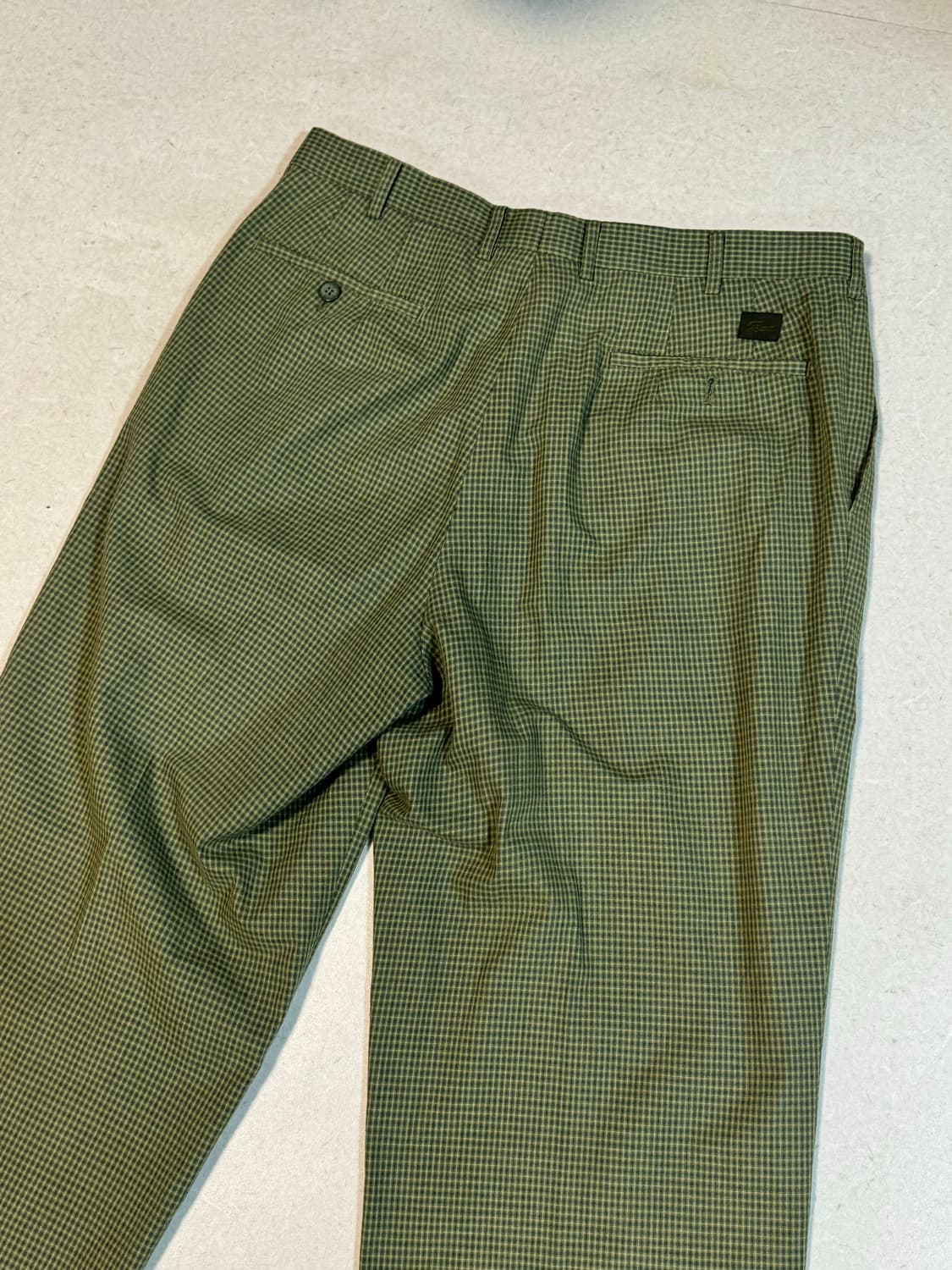 라코스테 빈티지 그린 체크 슬랙스 골프 바지 면 투턱 팬츠 상품이미지4