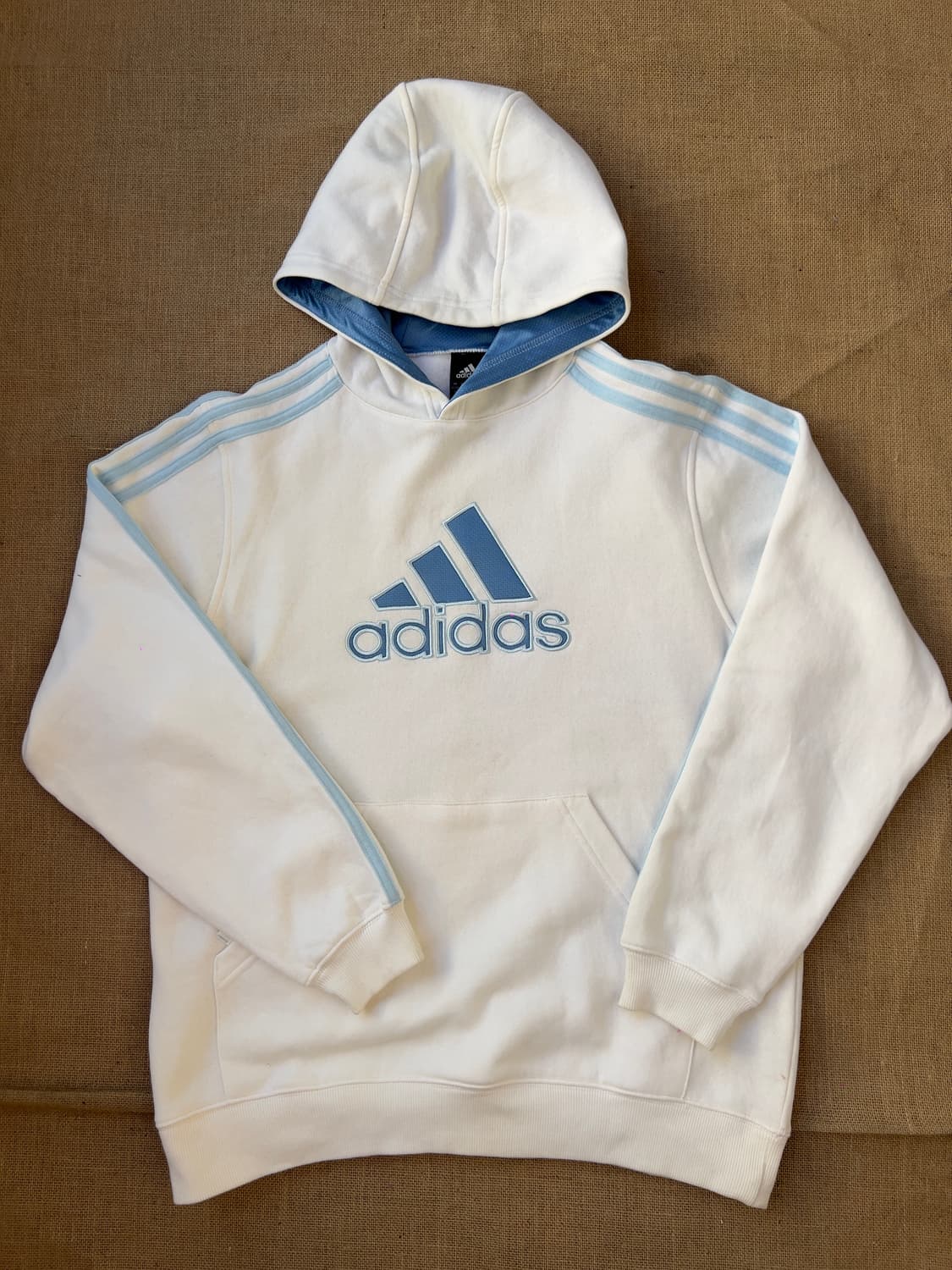 아디다스 삼선 화이트 후드티 L 상품이미지1