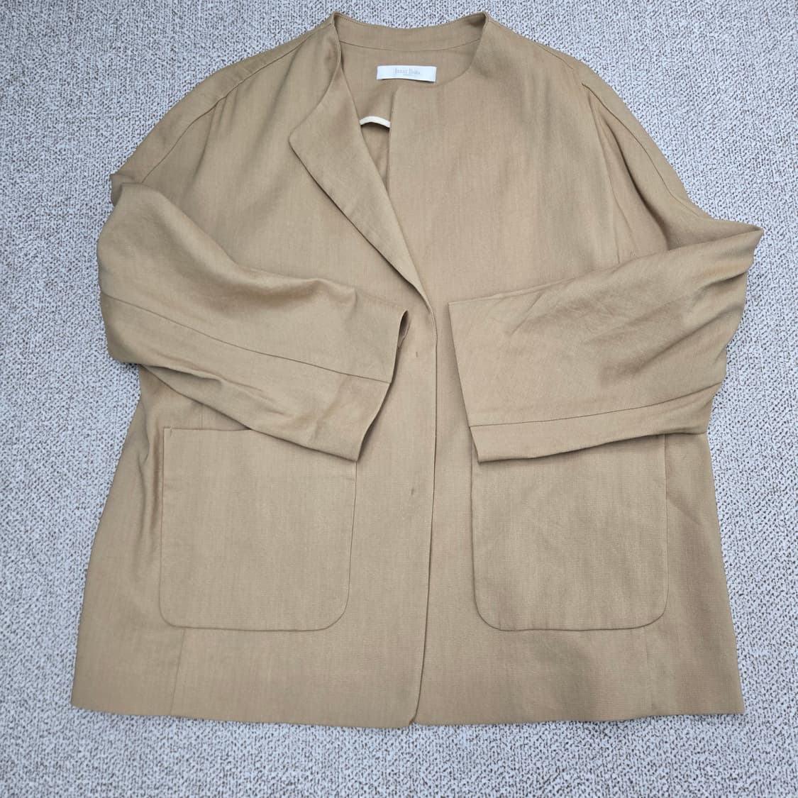 0185 아이잗바바 린넨 혼방라운드넥 포켓 자켓 66 상품이미지4