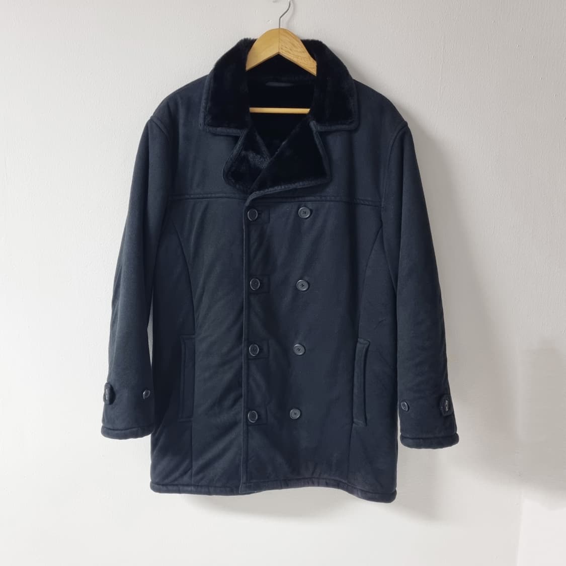 빈티지 스웨이드 더블코트 블랙 - L 상품이미지1