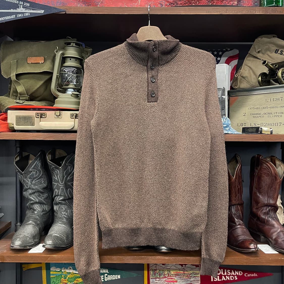 폴로 랄프로렌 신형 라벨 하프 버튼 니트 스웨터 컨트리 상품이미지1