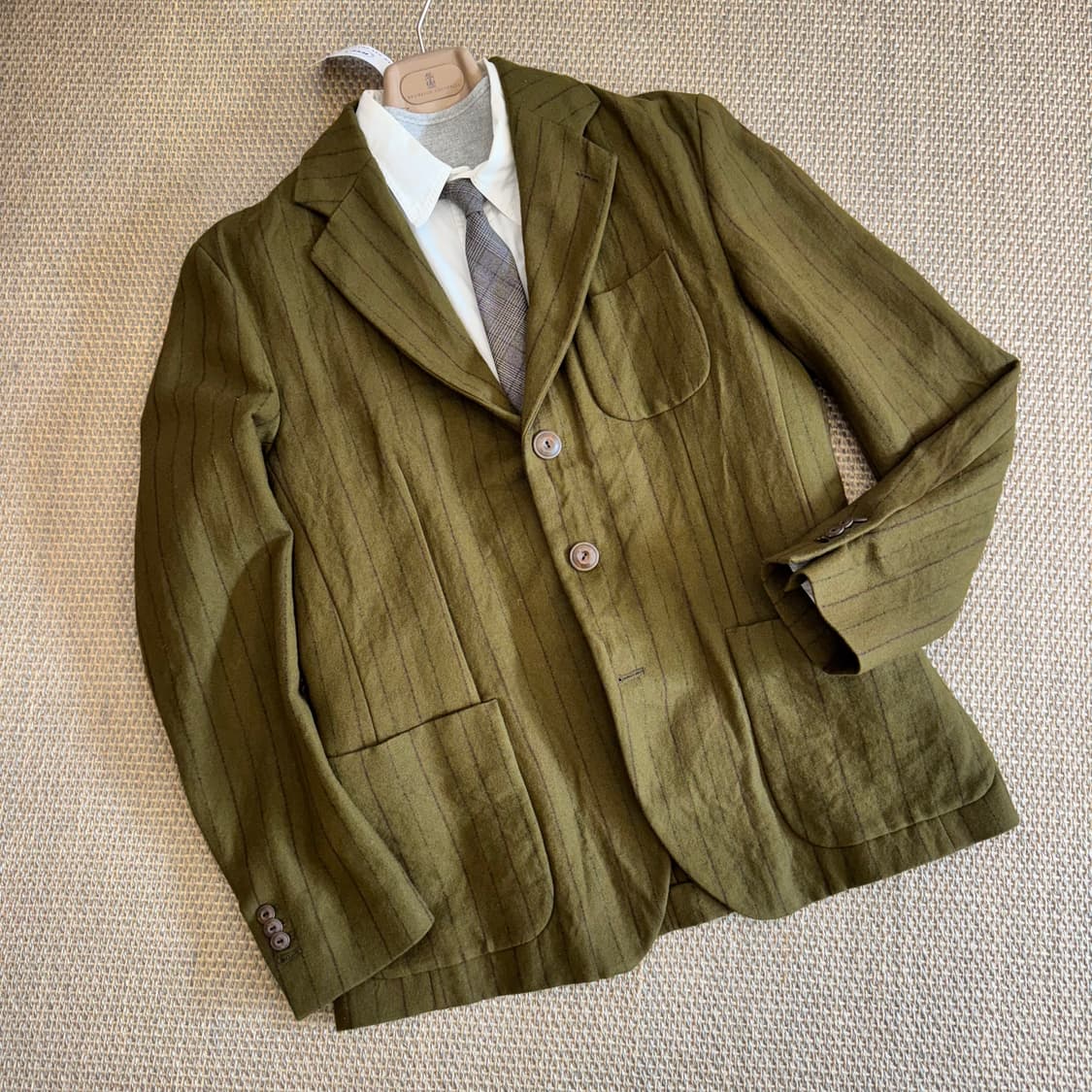 BSF 이탈리안 최상급 울 린넨 아메카지 블레이저 필드코트 숏코트 상품이미지3