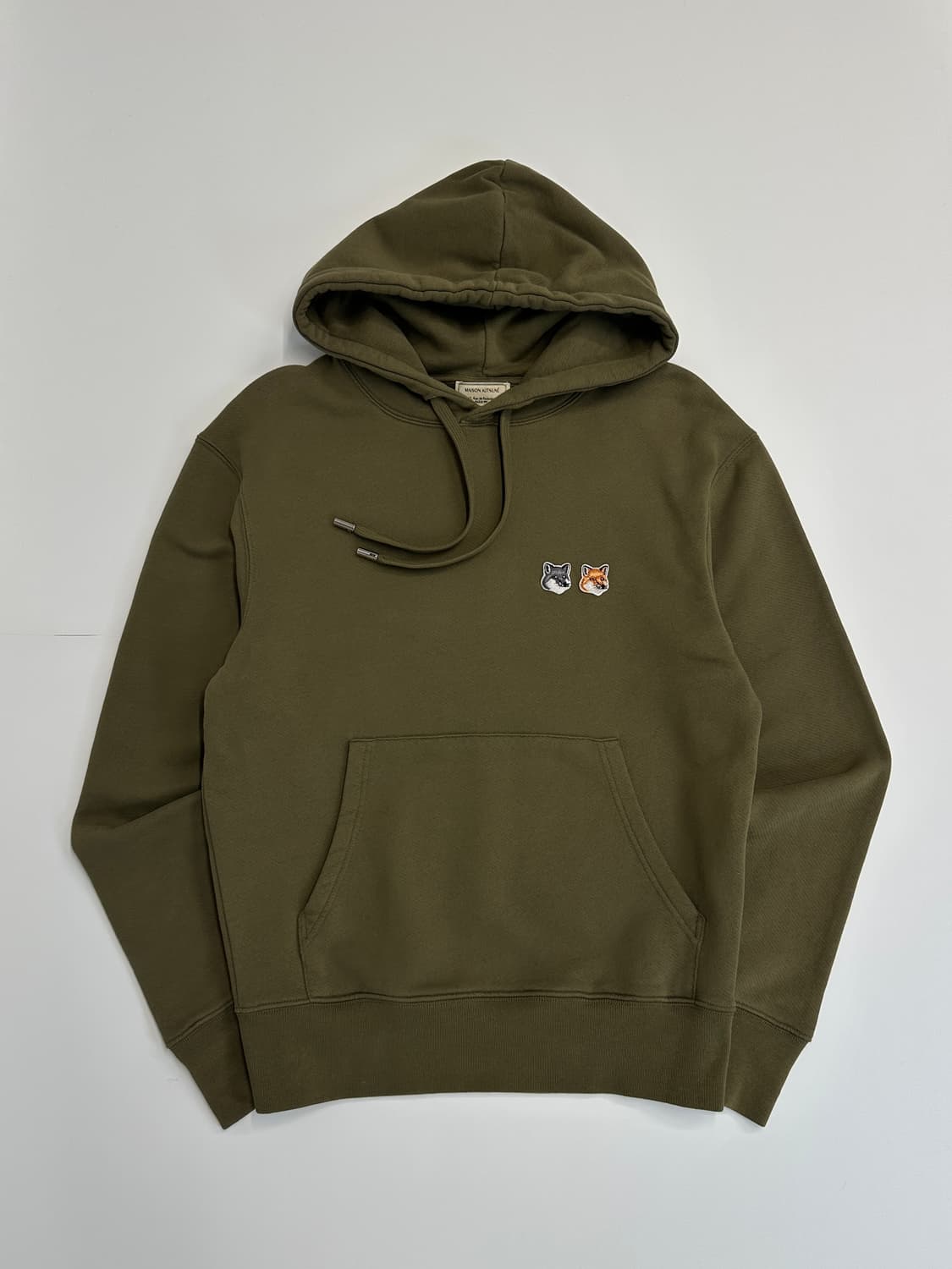 메종키츠네 더블폭스 후드 카키 s 상품이미지1