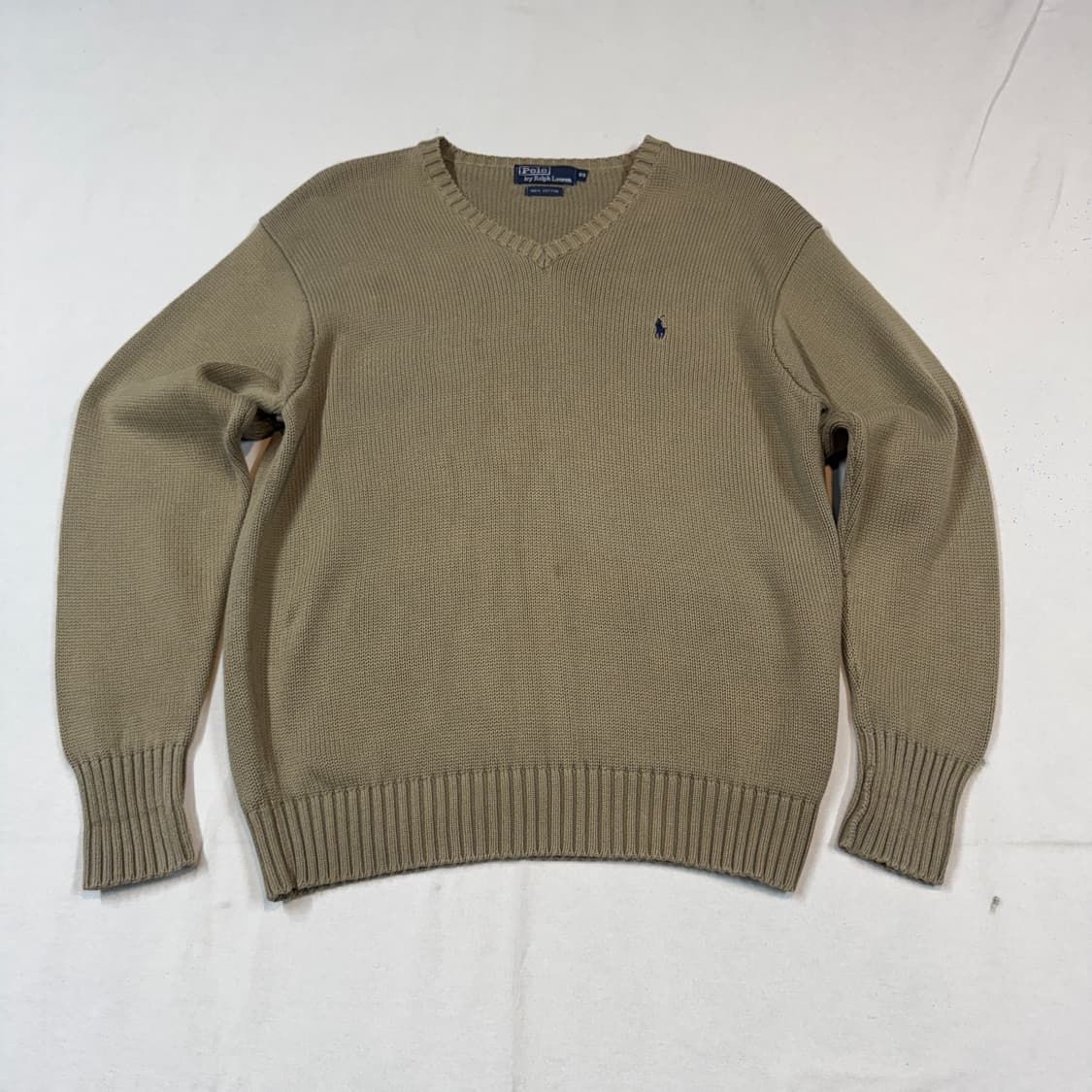 M) 폴로 랄프로렌 브라운 헤비코튼 브이넥 니트 상품이미지1