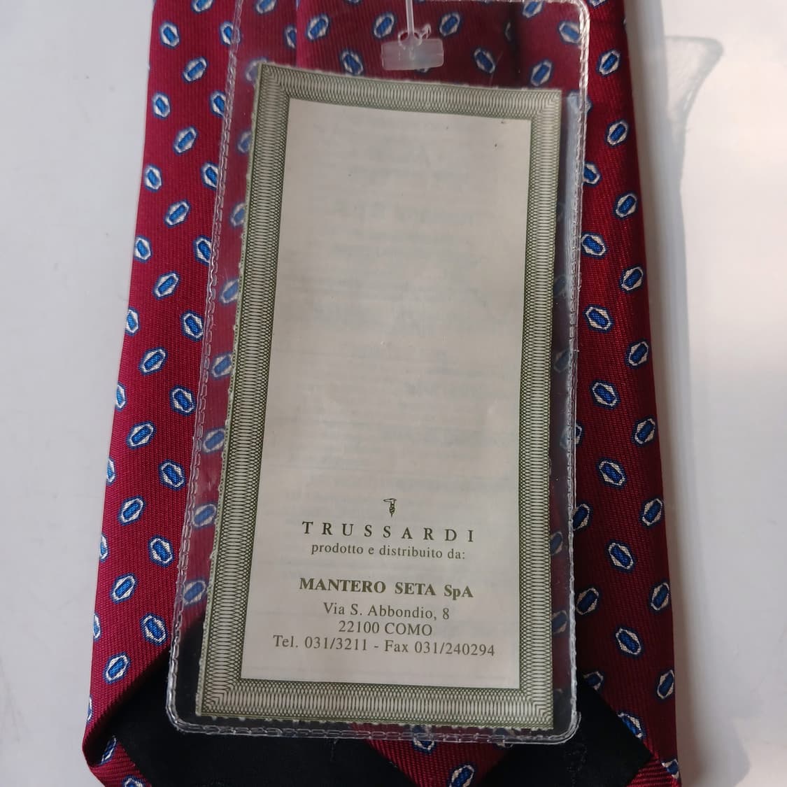 트루사르디 실크 레드 도트 패턴 넥타이 9.5cm 새제품 A19748 상품이미지9