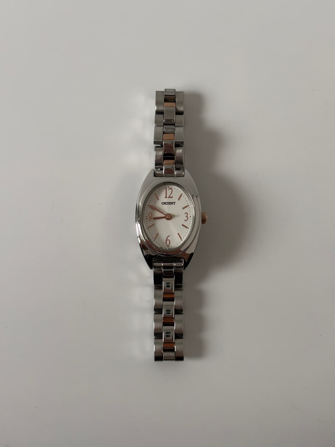 오리엔트 1990년대 빈티지 시계 실버 오벌 쿼츠 여성 상품이미지3