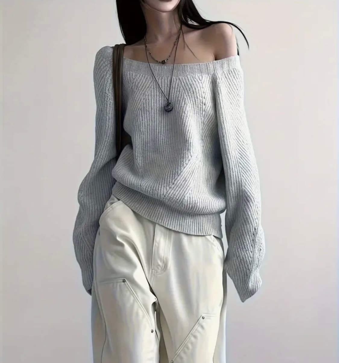 오프숄더 니트 긴팔니트 상품이미지1