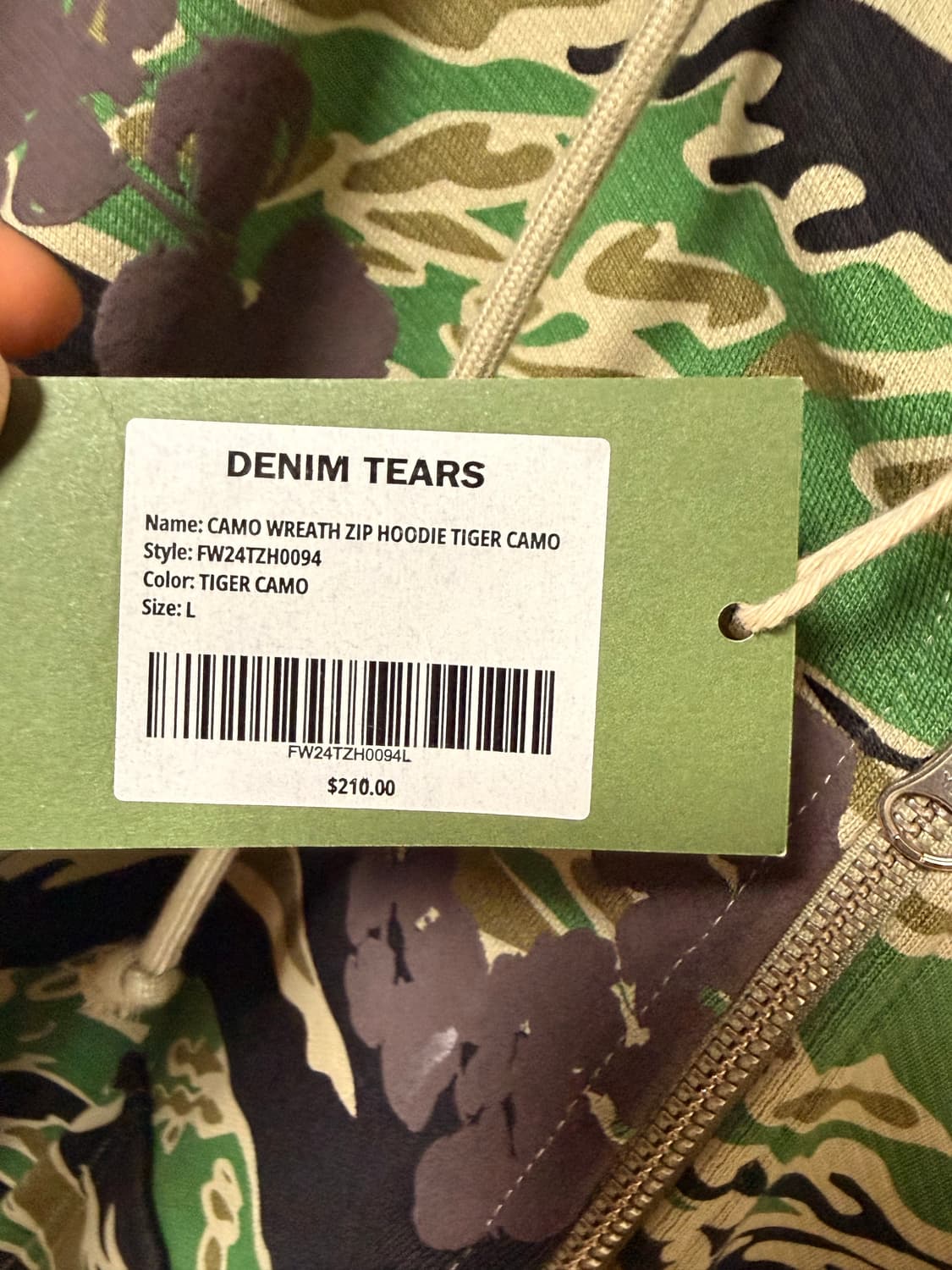 데님티어스 카모 후드 새상품 L 상품이미지3