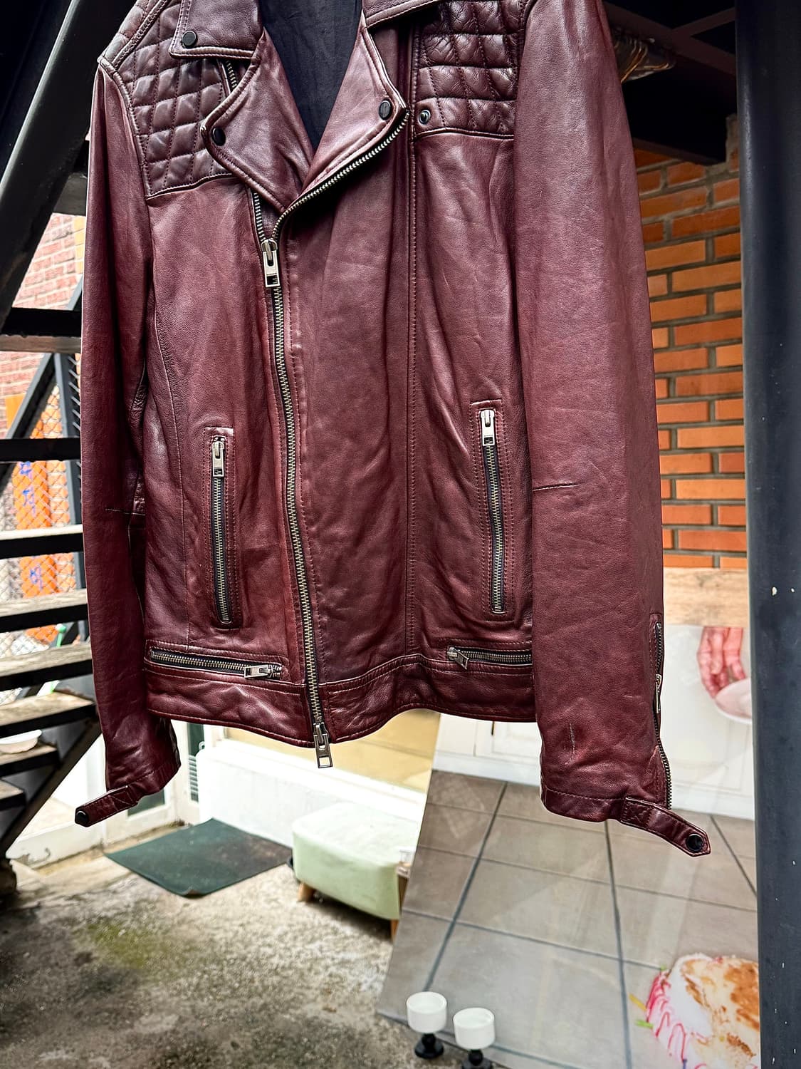 ALLSAINTS – Deep Brown Lambskin Rider Ja 상품이미지3
