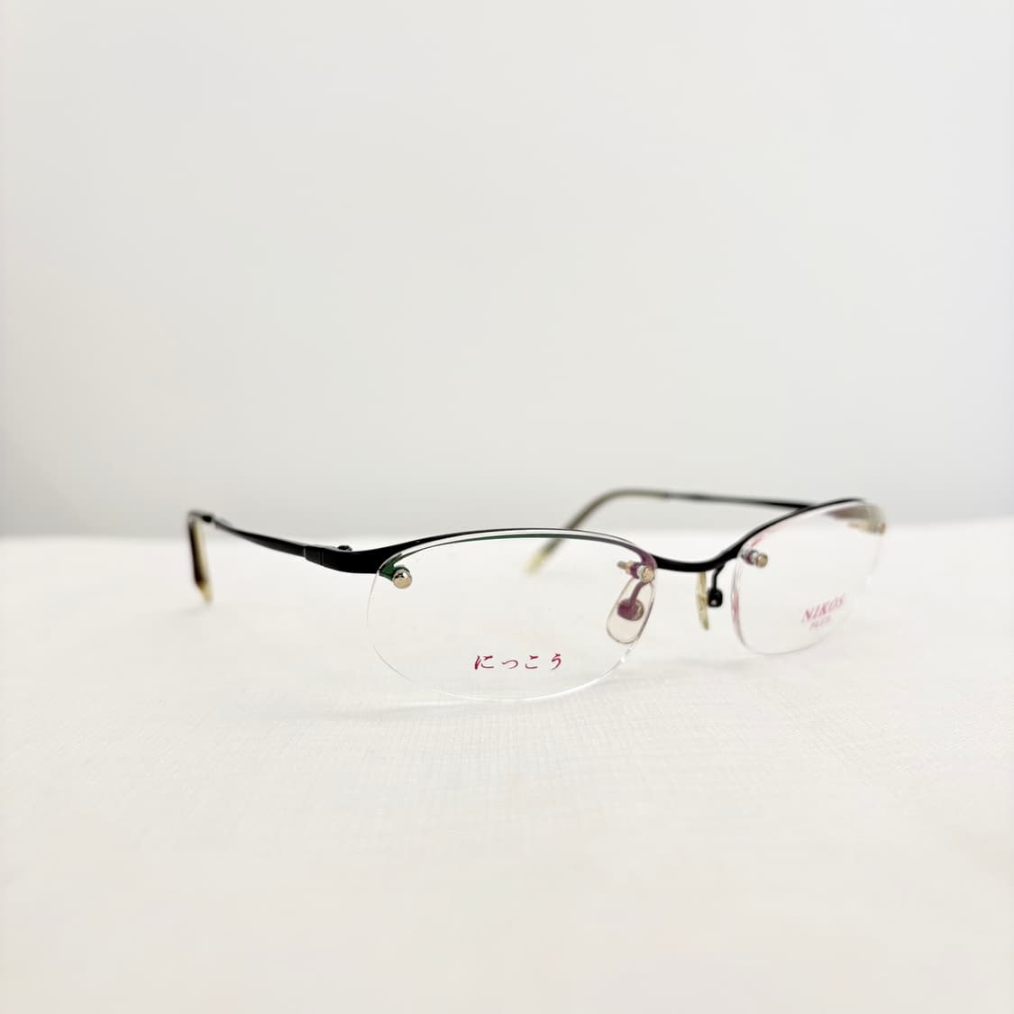 NIKOS 브라운 오벌 반무테 빈티지안경 상품이미지3