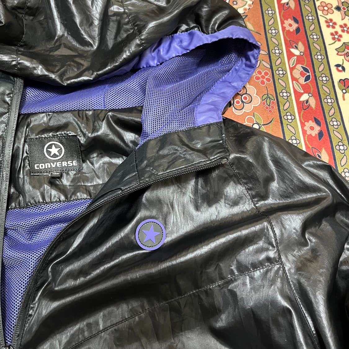 컨버스 원스타 로고 유광 바람막이 후드 자켓 L/100 상품이미지4