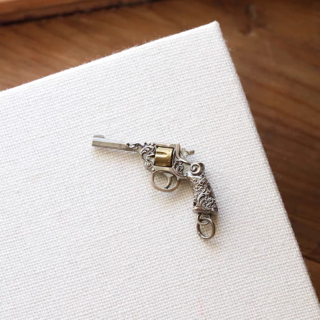 Oceanora 스털링 실버 빈티지 리볼버 펜던트 목걸이 상품이미지6