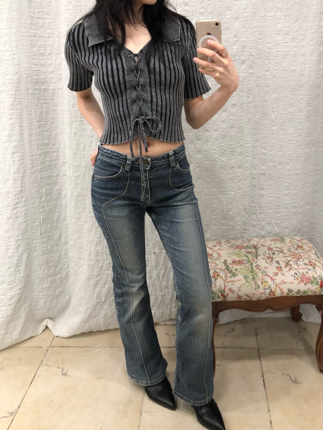 curve lined jeans 상품이미지1
