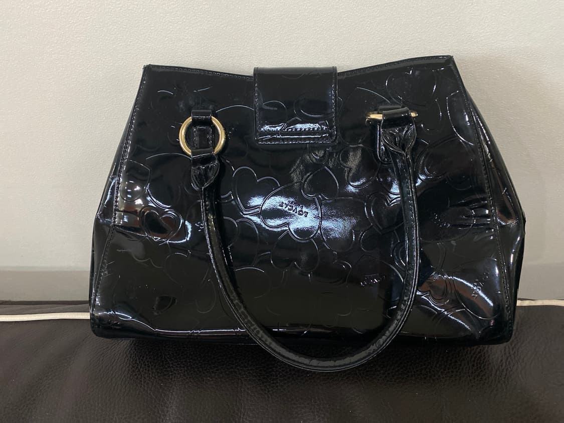 러브캣 하트 엠보 블랙 토트백 상품이미지2