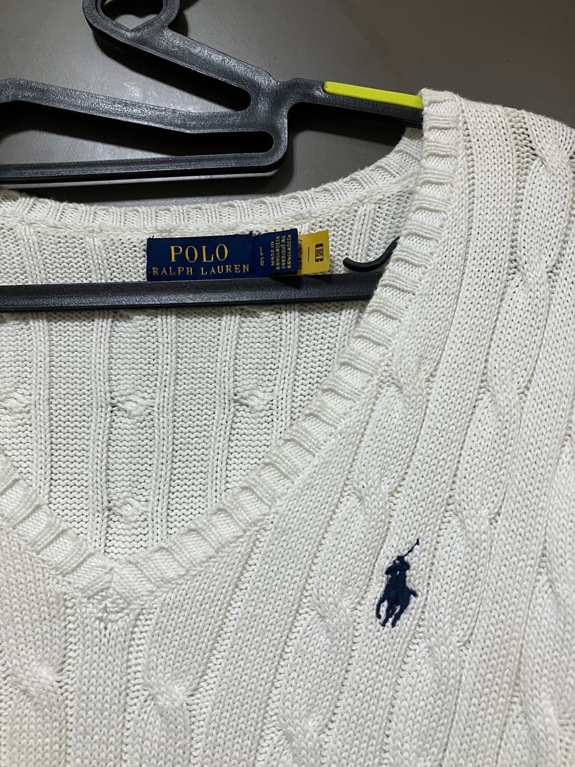 폴로 브이넥 케이블 니트 L 상품이미지2