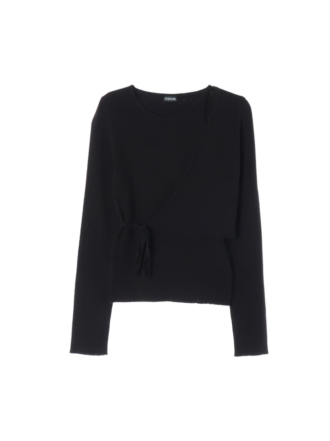 더일마 스웨터 디테일 니트 긴팔티 블랙 상품이미지4