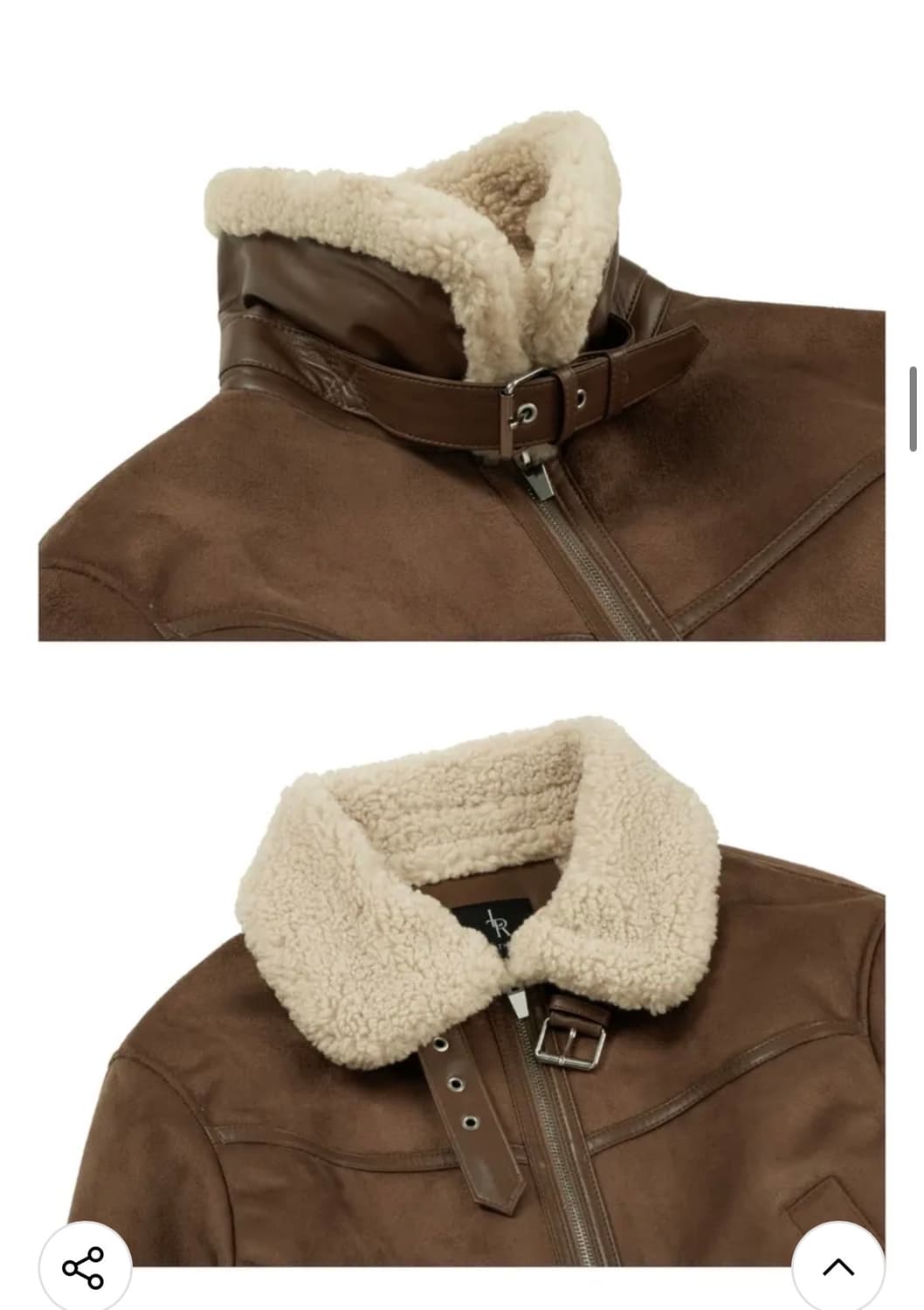 레더리 오블리크 스웨이드 무스탕 자켓 [BROWN] 판매 상품이미지7