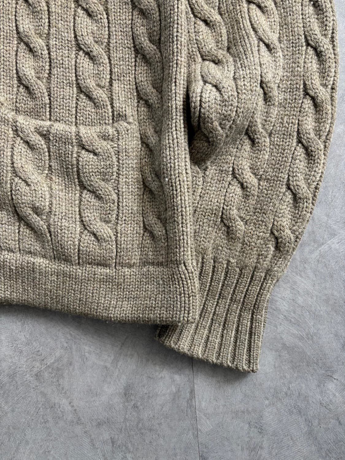 폴로랄프로렌 00‘s 헤비 울 케이블 숄카라 가디건 상품이미지6