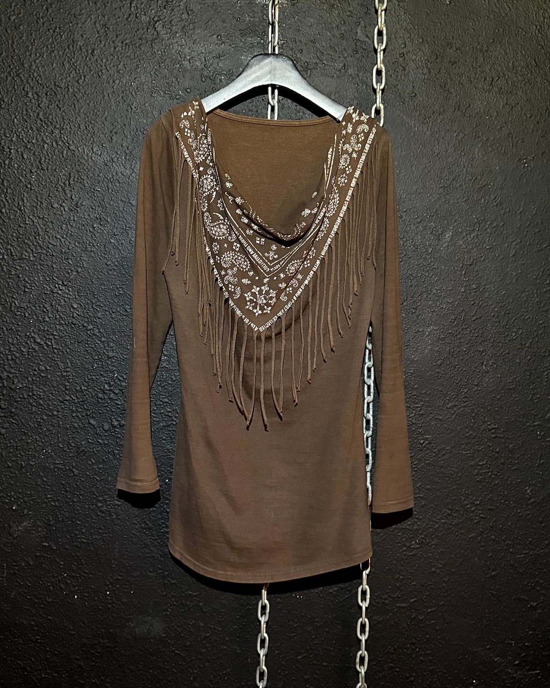 Brown Fringe Long-Sleeve 상품이미지1