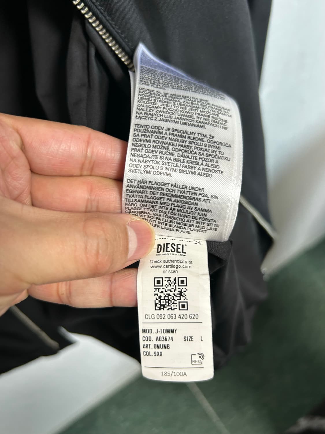 디젤 J-TOMMY 블랙 블루종 자켓 L사이즈 (국내 100-105추천) 상품이미지7