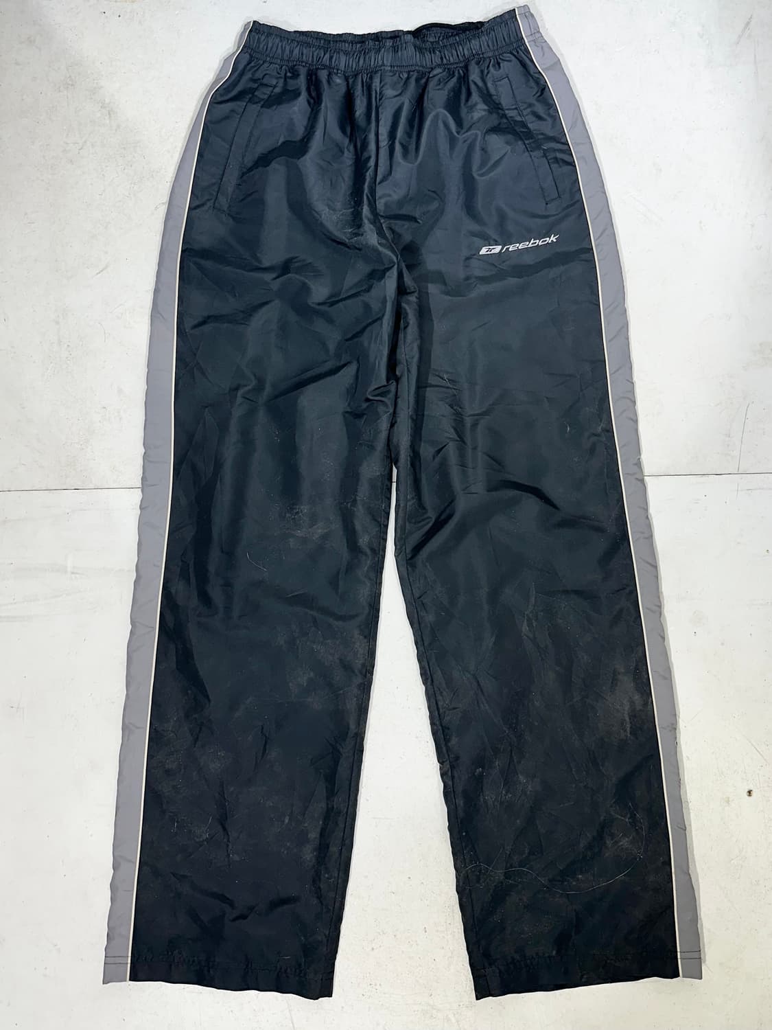 리복 네이비 와이드 그레이 사이드 라인 트랙 팬츠 댄스 바지 L 상품이미지4