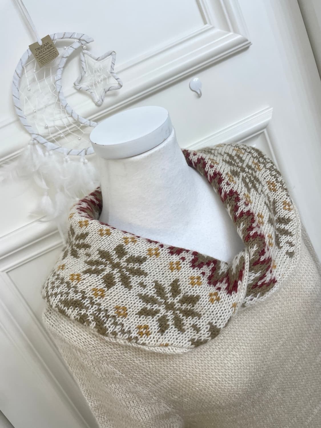 beige nordic pattern collar winter sweat 상품이미지7