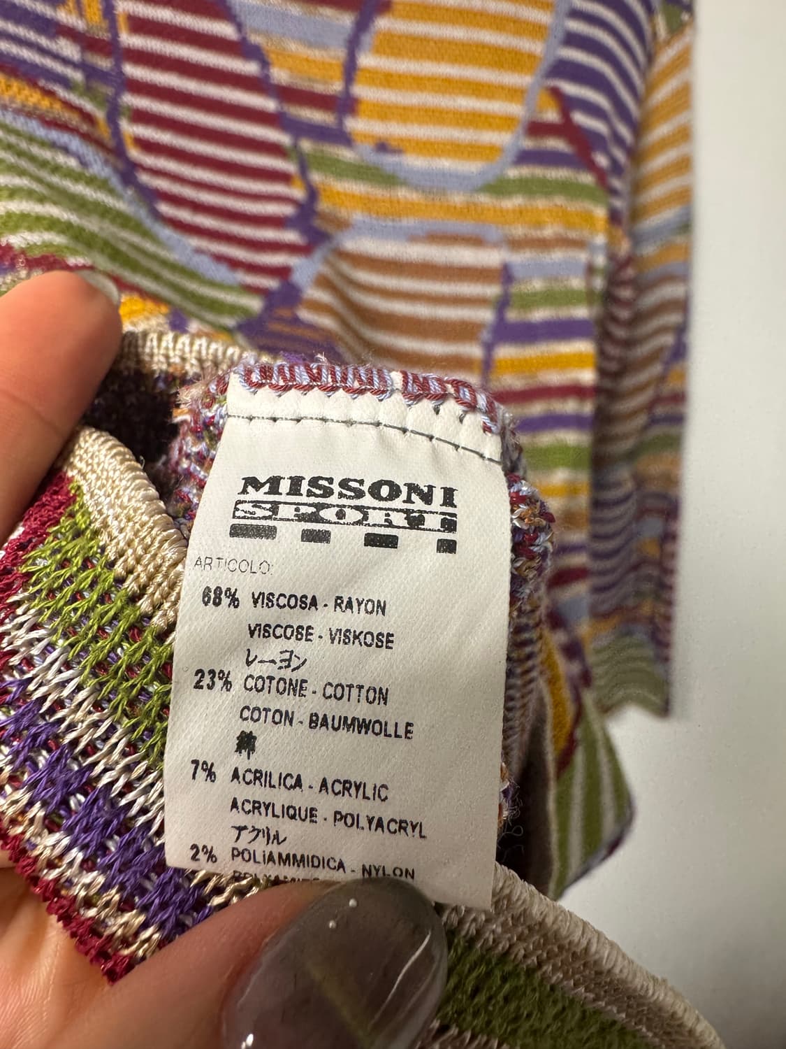 미쏘니 기하학 입체 멀티컬러 패턴 비스코스 가디건 니트 42 상품이미지7