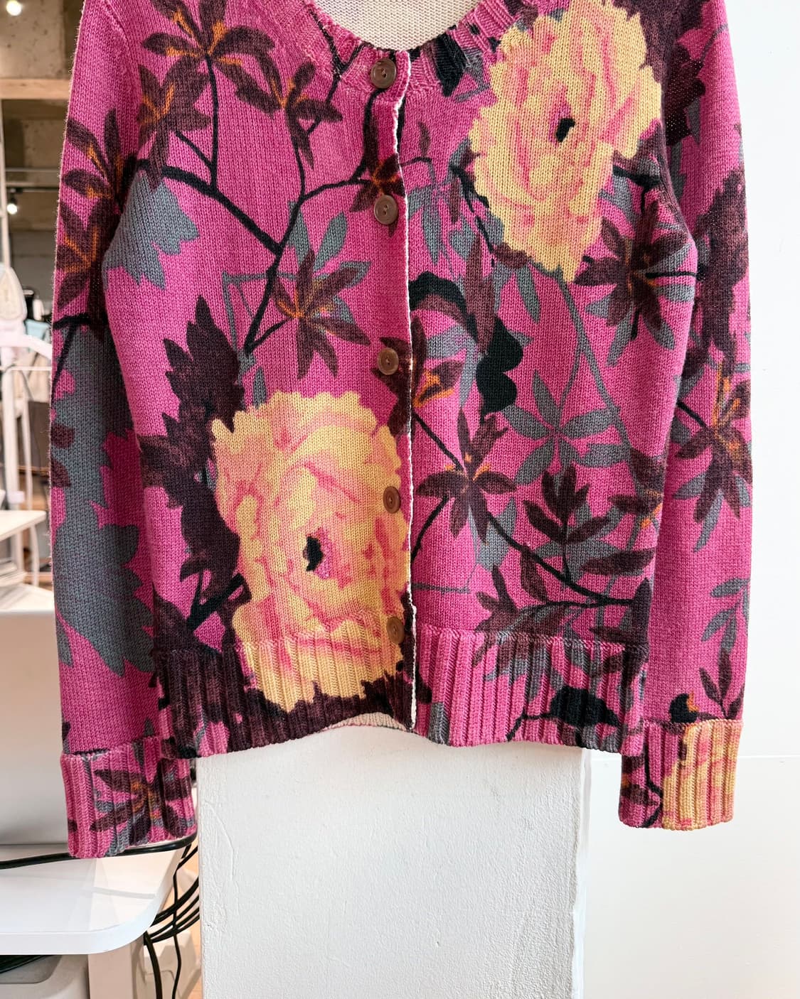 겐조 핑크 플라워 니트 가디건  상품이미지6