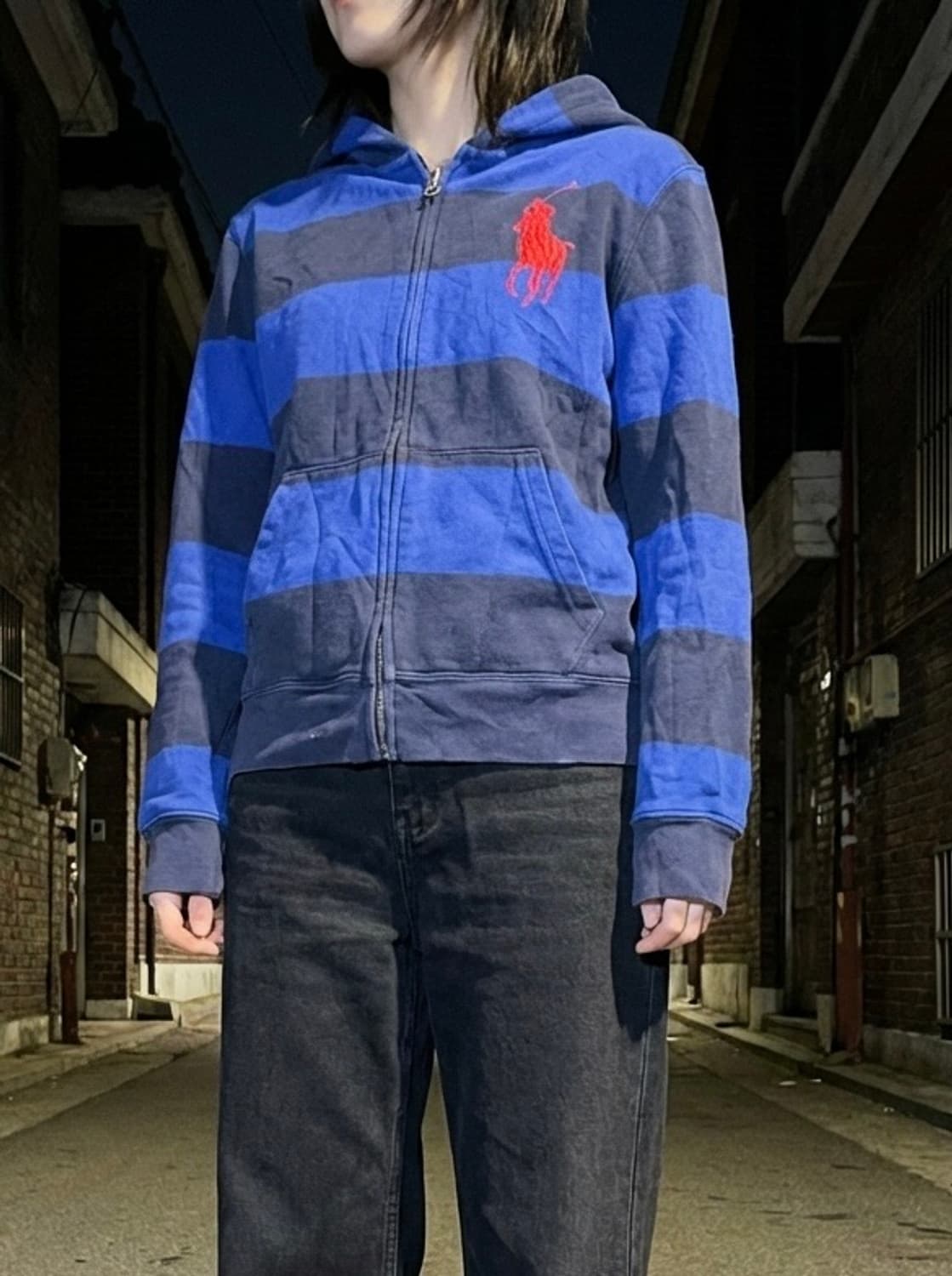 폴로 랄프 로렌 빅포니 스트라이프 후드집업 상품이미지1