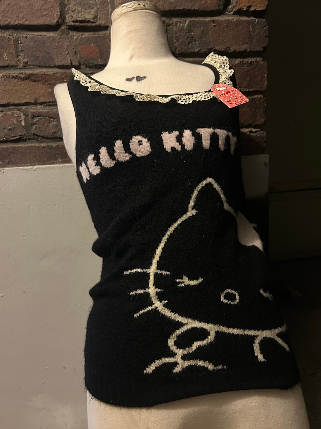 *rare* JPN 2000s 고전 헬로키티 니트 슬리브리스 상품이미지4