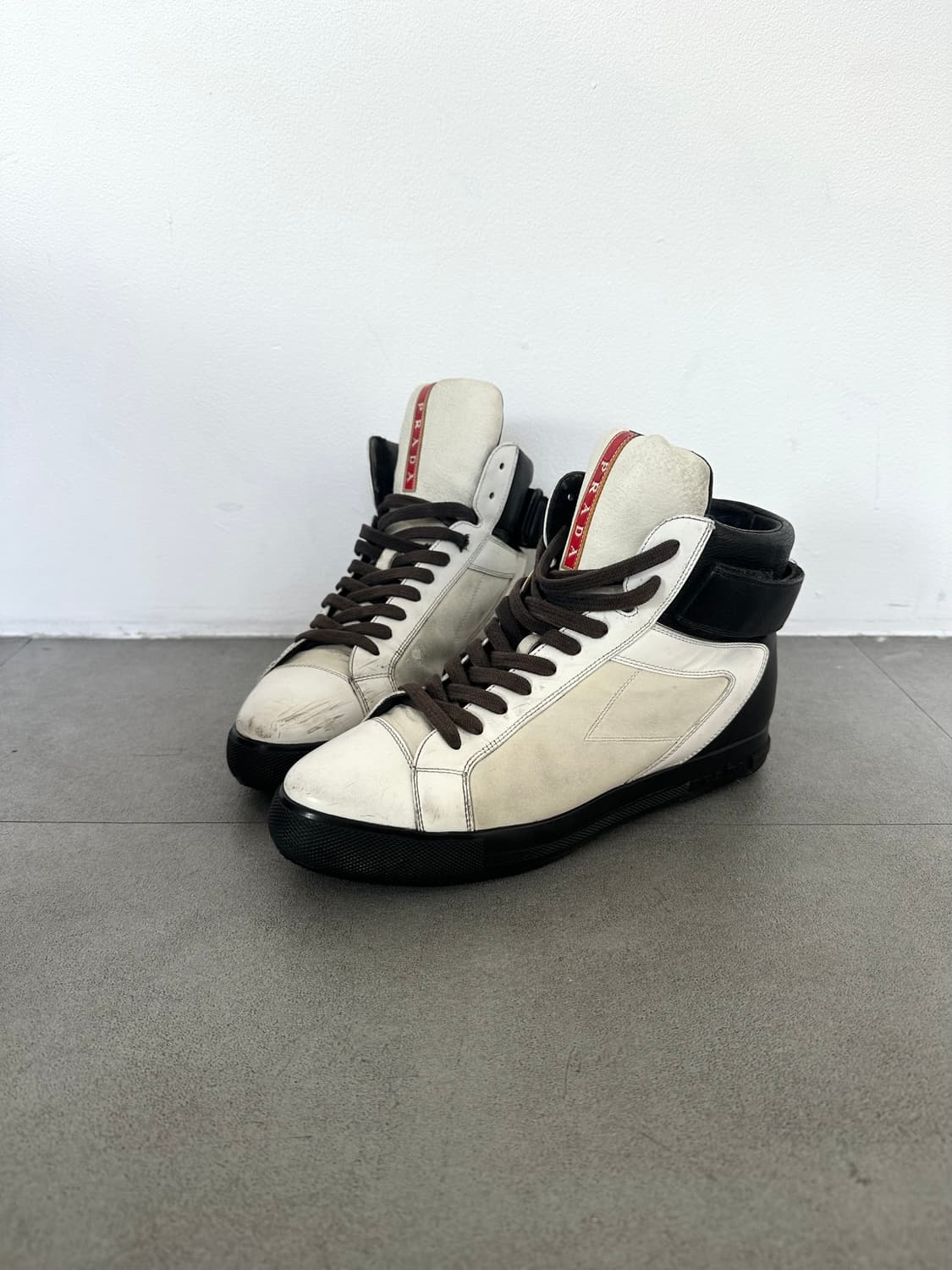 프라다 스포츠 아이보리 히든웨지 하이탑 상품이미지1