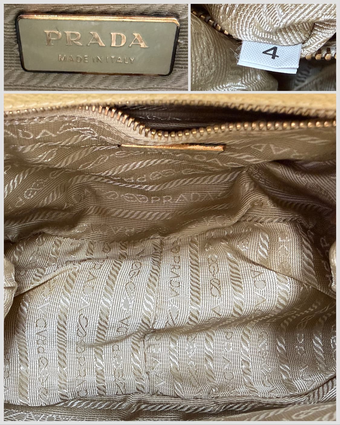 프라다 크림 베이지 레더 프레임 탑핸들 백 상품이미지9