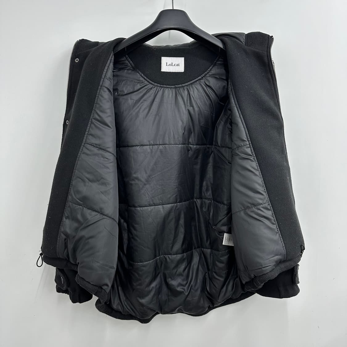 FREE 오버핏 여자 웰론 울 후드 점퍼 상품이미지3