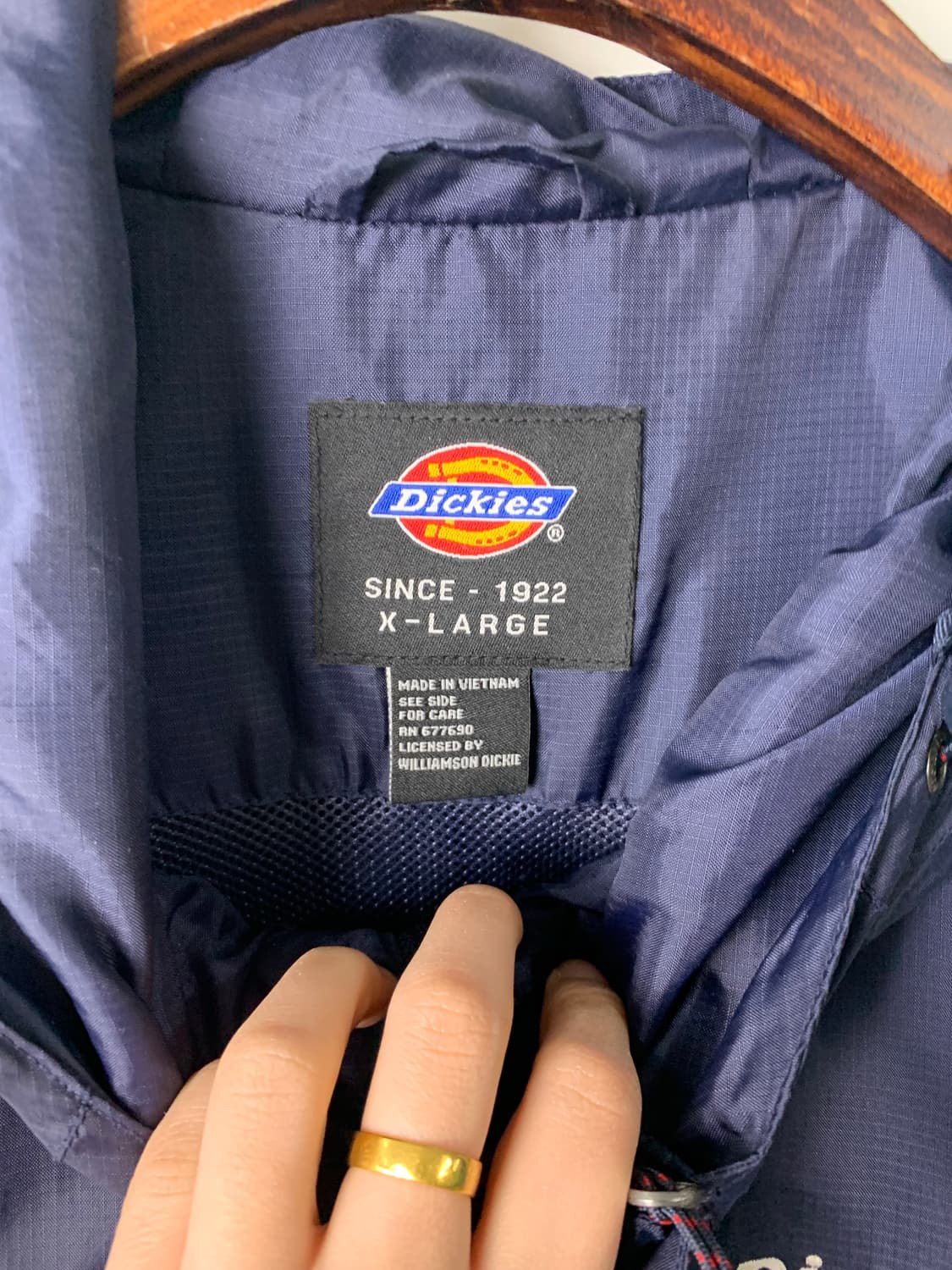 디키즈 자수로고 네이비 나일론 바람막이 상품이미지7